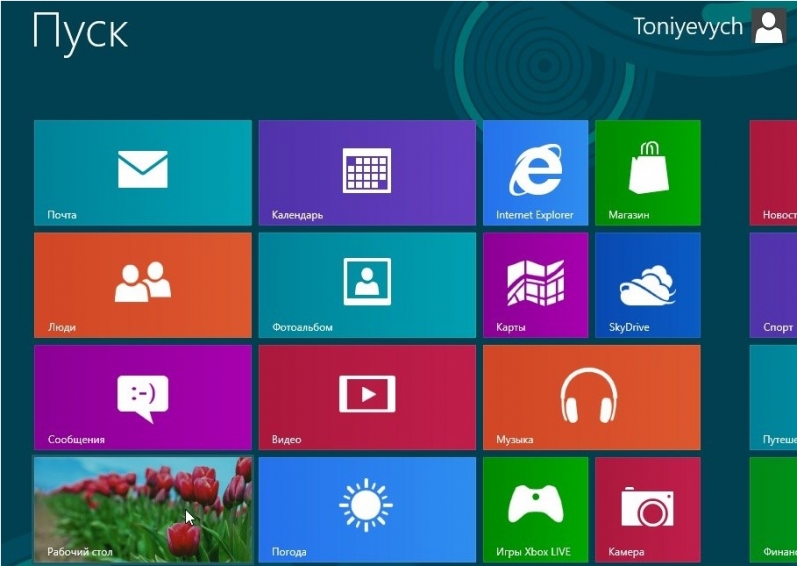 Новый интерфейс Metro в Windows 8