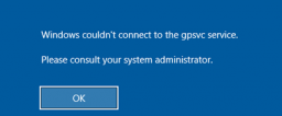 Windows не удалось подключиться к службе Клиент групповой политики GPSVC